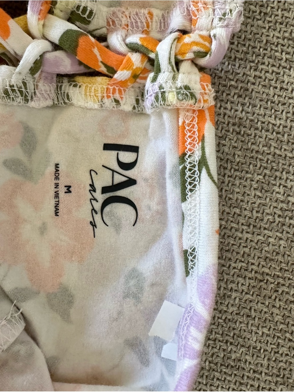 PacSun Floral Halter Crop Top in Orange, Lavender & Green - Picture 3 of 3